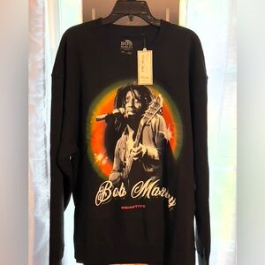 Primitive Bob Marley Rasta Black Crew Sweatshirt Streetwear Collab XL Mens Gifts